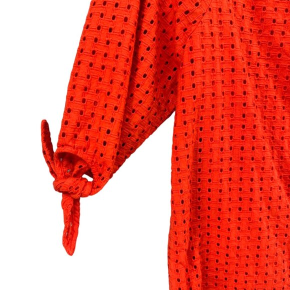 Jessica London Perforated Top Womens Orange Perforated Cotton SS Size 28W - Picture 11 of 11